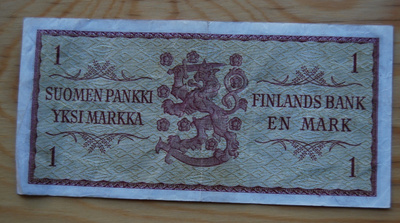 Suomen pankki 1 Markkaa 1963 Suomen leijona.