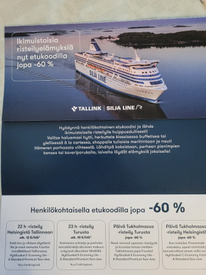 PARAS alennuslippu Tallink-Siljaline jopa-60% -kaikki reitit