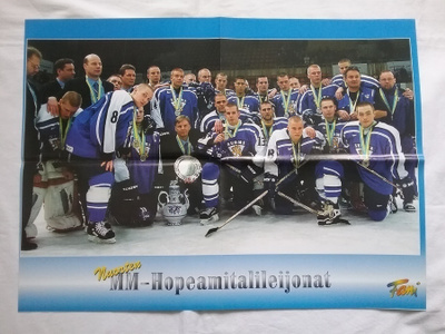 juliste NUORTEN MM- HOPEAMITALILEIJONAT jääkiekko