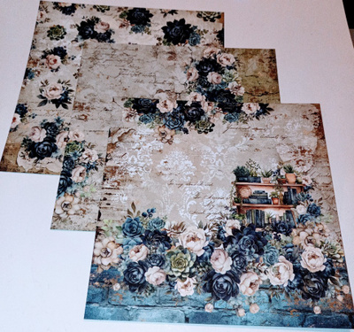 Kuviokartonki RUUSUT / 3 kpl -setti / 15 x 15 cm