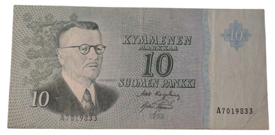 10 Markkaa 1963 ilman Litt A7019833