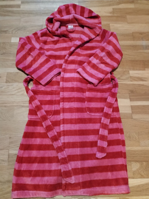 H&M ihana pinkkiraidallinen KYLPYTAKKI koko 134 / 140