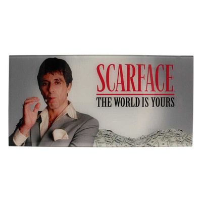 SCARFACE GLASS POSTER SAY THE WORLD IS YOURS	(62 958)	60 x 3