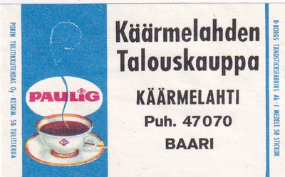 Käärmelahti, Talouskauppa  , Paulig    s18