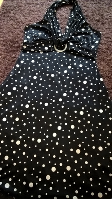 Musta-valkoinen Papaya Polkadot Mekko - koko 40