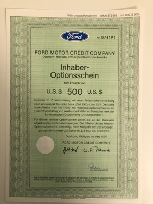Ford Motor Company - haltiavelkakirja