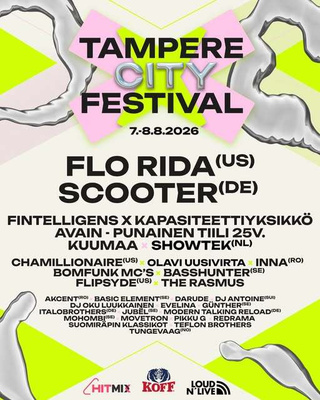 Tampere City Festival 2026 Pe 7.8. - La 8.8.2026 2 päivää