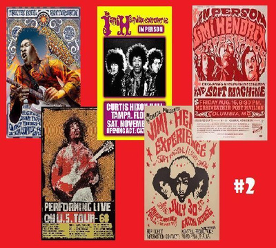 JIMI HENDRIX EXPERIENCE julistesetti 5kpl -- 21cm x 30cm #2