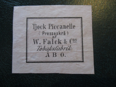 W.FALK & COs TOBAKSFABRIK ÅBO TJOCK PICCANELLE ET (K15-S139)