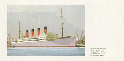 LAIVAKORTTI - RMS VINDSOR CASTLE