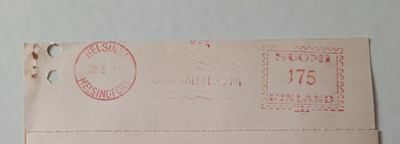 Kuva/firmaleima Grönblom, Helsinki 28.5.41