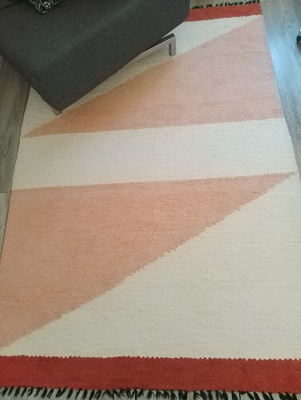 Kudottu matto, ruskea/beige