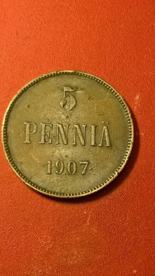 * 5 penni Cu Nikolai II 1907 *