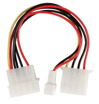 Valueline Virtakaapeli Molex uros - Molex + 3-pin Tuuletin