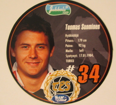 Tuomas Suominen TPS pyöreä kiekkojuustokortti