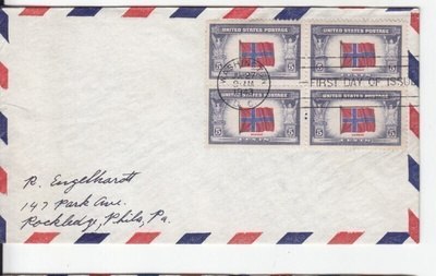USA FDC 1943  nelilöllä