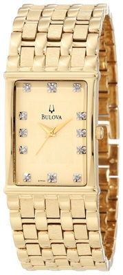 Miesten kullattu rannekello timanttitaululla BULOVA Quartz