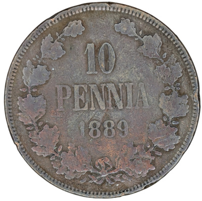 10 Penniä 1889