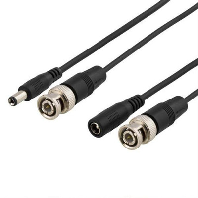 Deltaco koaksiaali, BNC ja 2.1mm DC uros-uros, adapters, 10m