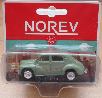 Renault 4 CV Saloon 4 door Light Green 1946 Norev Retro 1:64