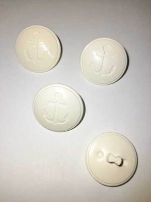 Valkoinen ankkurinappi  22mm