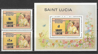 (S0272) SAINT LUCIA, 1980 (80th Birthday of Queen Mother)