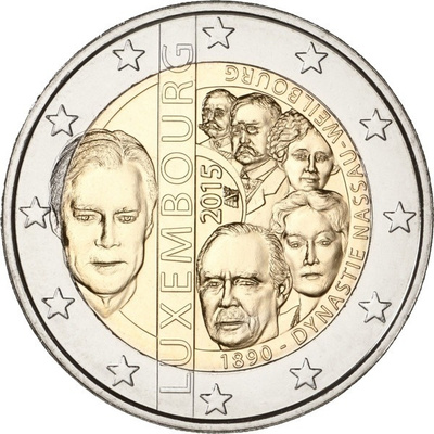 ** LUXEMBURG 2€ 2015 Nassau-Weilburg pillerissä **