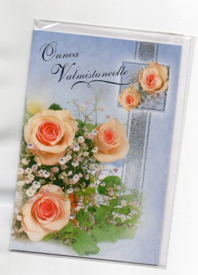 °°ONNEA VALMISTUNEELLE°° 2-osainen KORTTI /Papron