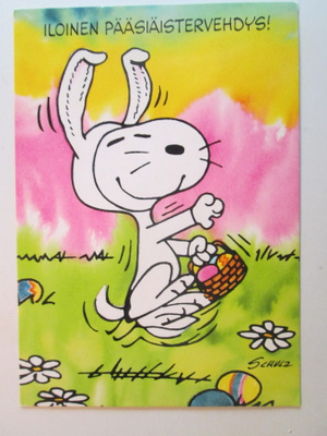 KULKENUT SNOOPY TENAVAT POSTIKORTTI CHARLES. M. SCHULZ