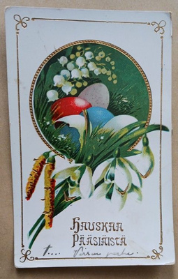 Munia, kielokimppu, liljoja, kultausta, p. 1937