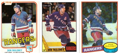 3 x Legenda DON MALONEY New York Rangers