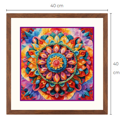 Uusi Mandala taulu koko 40 cm x 40 cm kehyksineen