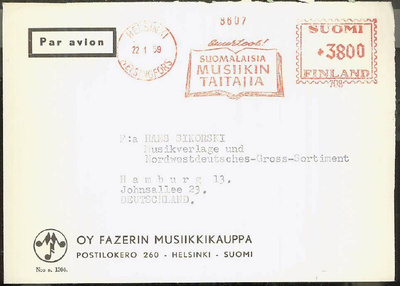 musiikki - 1959 lentokirje Saksaan - frank.leima Fazer