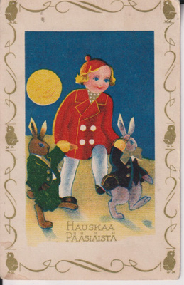 Hauskaa Pääsiäistä , Tyttö. puput e52