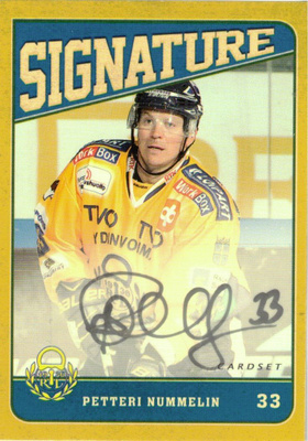 2013-14 Cardset PETTERI NUMMELIN Lukko signature nimmari
