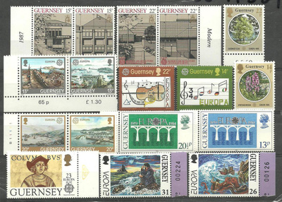 GUERNSEY EUROPA CEPT -merkkejä levyllinen **