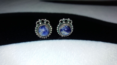 Vintage Hopea lapis lazuli kivi korvakorut   925