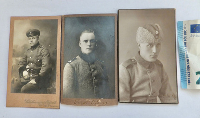 3 VANHAA CDV Valokuvaa Sotilaat Sortavala Pori ym 1920-l