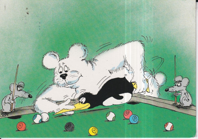 Biljardi. Snooker, Eläimet pelaa, piirros  ,  e105