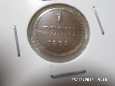 1 Penni 1894 Kulkenaton tasaisesti hieman patinoitunut,