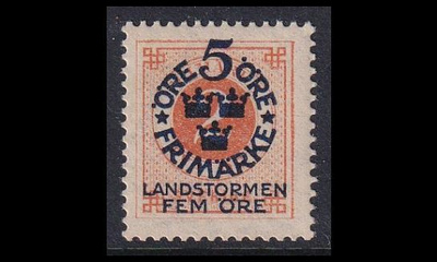 Ruotsi 86X * Landstorm I 5+5/2 Öre (1916)