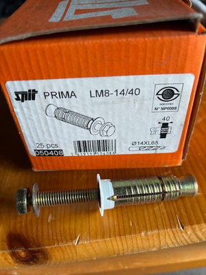 Spit Prima LM8- 14/40 teräsankkuri, 25kpl