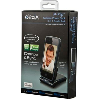 Dexim P-Flip Ladattava lisäparisto iPhone 4/3GS/3G, 2000 mAh