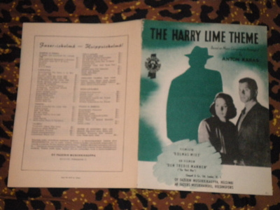 Nuottivihko - elokuva : The Third Man/ the harry lime theme