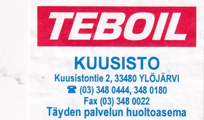 Ylöjärvi, Kuusisto , TEBOIL   7/8