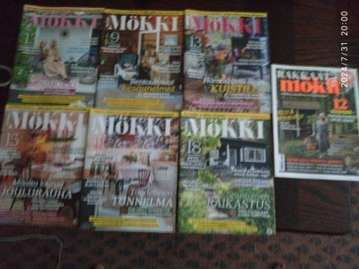 6 kpl hienokuntoisia Mökki - lehtiä + bonus