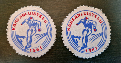 Kansanluistelu 1961 vintage kangasmerkki