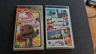 Tyhjät psp pelikotelot gta ja lbp