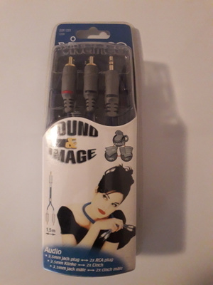 Kaapeli 2xRCA - 3,5mm Jack, pituus 1,5m