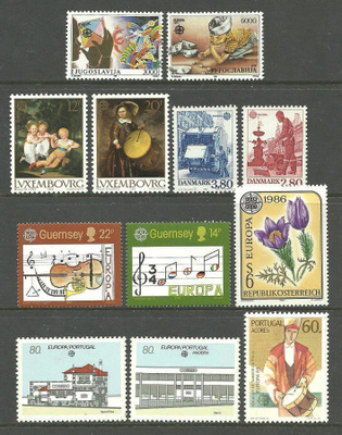 EUROPA CEPT 7 sarjaa 1980-l  - Tanska, Luxemburg ym. **